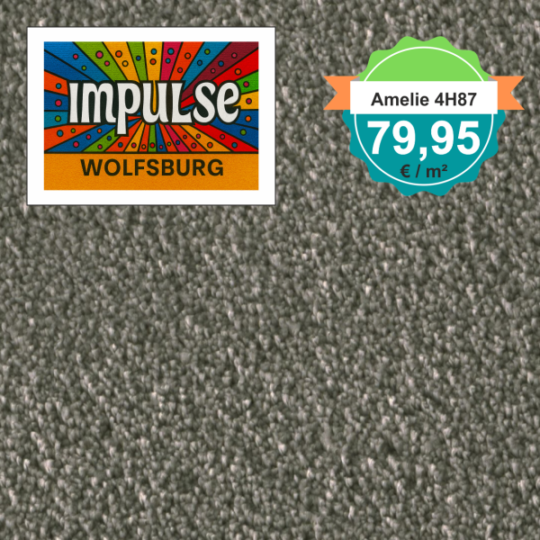 Vorwerk Amelie 4H87 grün – Velours Teppichboden 4 m – mit Preisangabe auf dem Bild